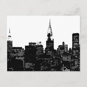 Black & White New York Silhouette Postcard