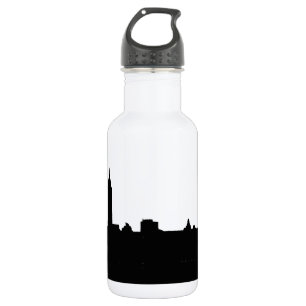 Black & White New York Silhouette Stainless Steel Water Bottle