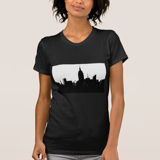 Black White New York Silhouette T-Shirt (Front)