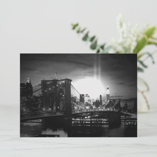 Black & White New York Skyline Invitation (Standing Front)
