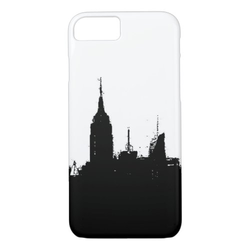 Black White New York Skyline iPhone 7 Case