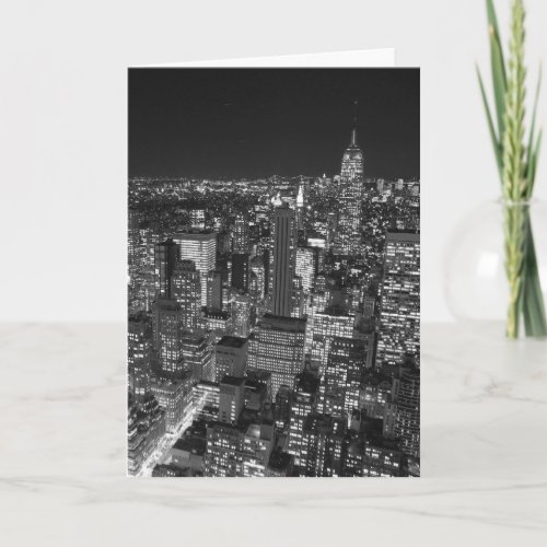 Black  White New York Skyscrapers Card