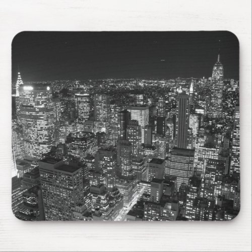 Black  White New York Skyscrapers Mouse Pad