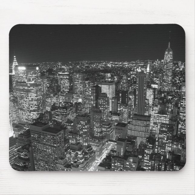 Black & White New York Skyscrapers Mouse Pad (Front)
