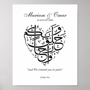  Black & White Nikkah Wedding Poster
