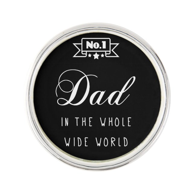 Black & White No.1 Dad Lapel Pin (Front)
