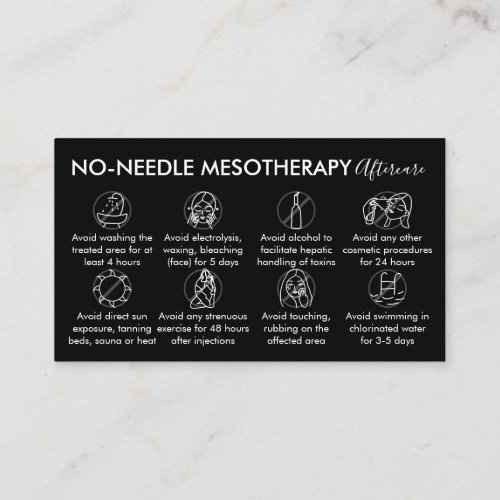 Black White No Needle Mesotherapy Aftercare Business Card