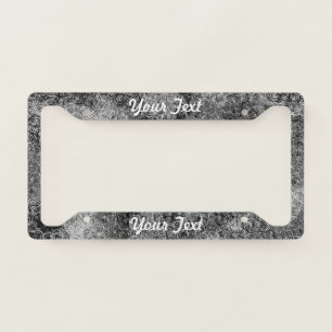 Black White Noise Fuzzy Textured Personalized License Plate Frame