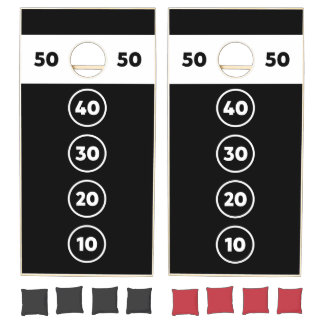 Black White Numbered Circles Cornhole Set