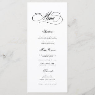 Black & White Old Money Aesthetic Retro Wedding Menu
