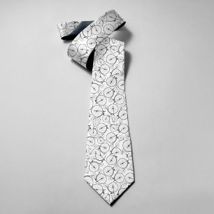 Black & White Old Vintage Classic Bicycle Pattern Neck Tie