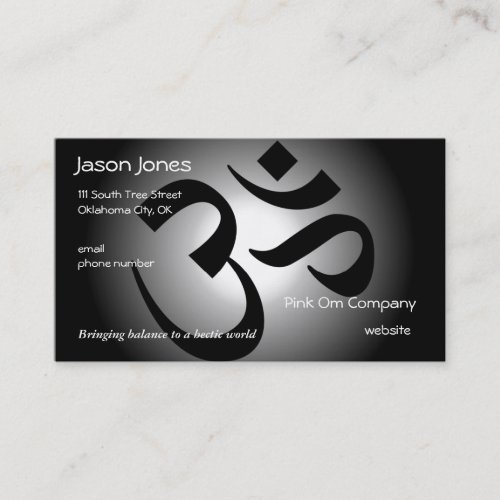 Black &amp; White Om business card