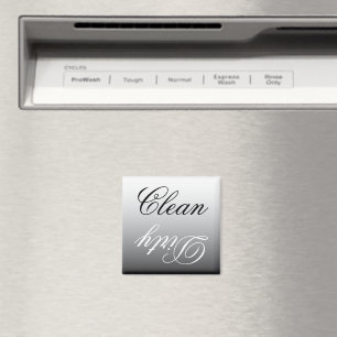 Black & White Ombre Dishwasher Clean/Dirty Magnet