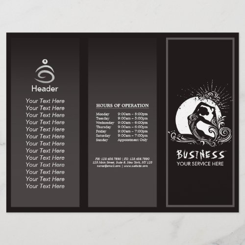 Black White One_legged King Pigeon Yoga Pose Logo