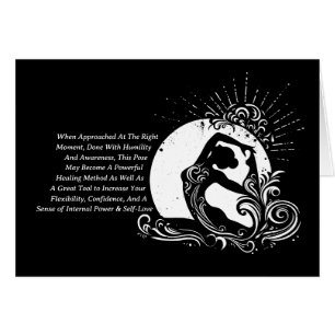 Black White One-legged King Pigeon Yoga Pose Logo Cards