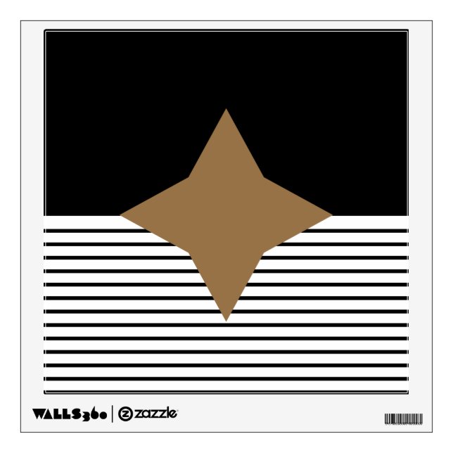 Black White Op Art Brown Diamond Wall Sticker (Front)