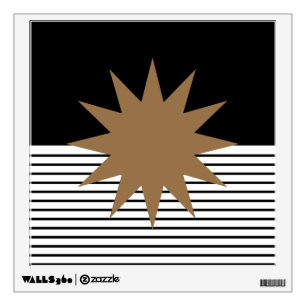Black White Op Art Brown Sun Wall Decal