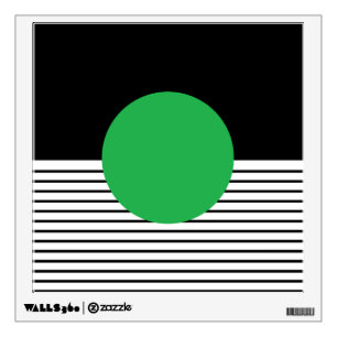 Black White Op Art Green Circle Wall Sticker