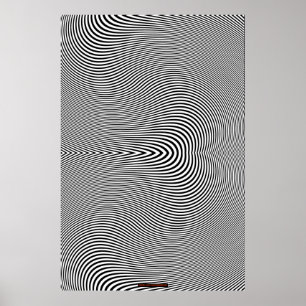 Black & White Op Art Optical Illusion Wall Poster