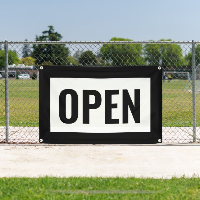 BLACK & WHITE OPEN SIGN  (Insitu)