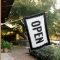 BLACK & WHITE OPEN SIGN FLAG