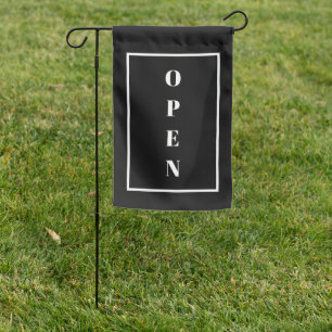 Black White Open Sign Minimal Simple Custom Color