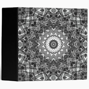 Black white  , openwork, mandala 3 ring binder