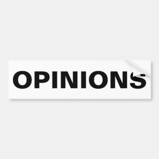 Black & White Opinions Bumper Sticker