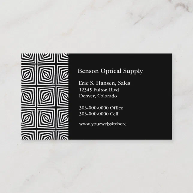 Black White Optical Illusion Business Card Zazzle