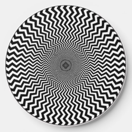 Black White Optical Illusion Design Wireless Charger