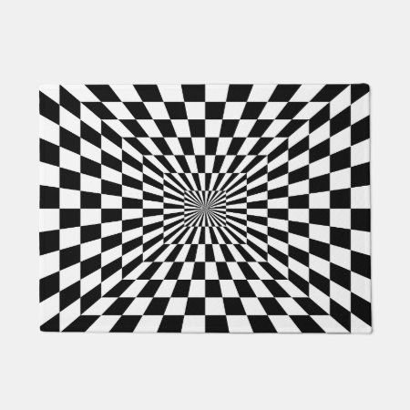 Black & White Optical Illusion Doormat