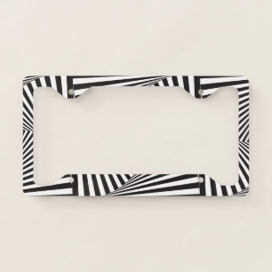 Black & White Optical Illusion. License Plate Frame