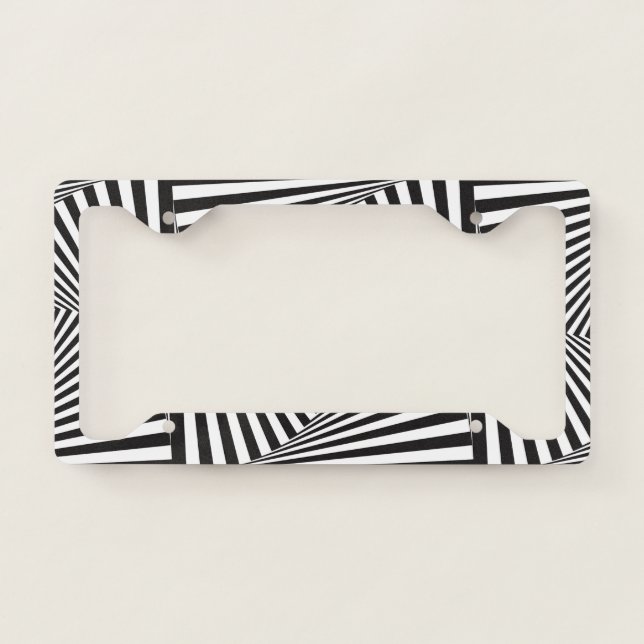 Black & White Optical Illusion. License Plate Frame (Front)