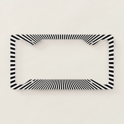 Black  White Optical Illusion License Plate Frame