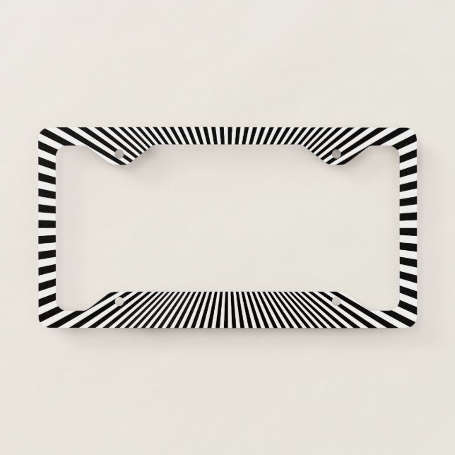 Black & White Optical Illusion. License Plate Frame (Front)