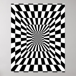 Black & White Optical Illusion  Poster