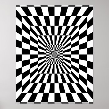 Black & White Optical Illusion  Poster by theunusual at Zazzle
