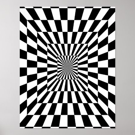 Black & White Optical Illusion  Poster