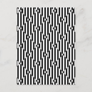 Black white optical illusions bent lines diamonds postcard