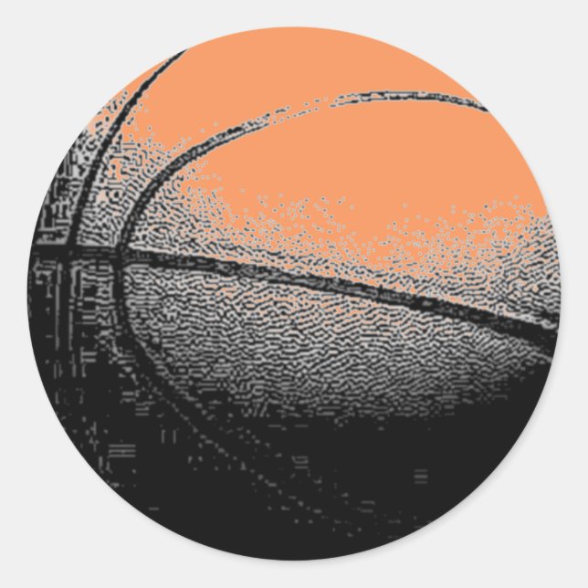 Black White Orange Basketball Pop Art Sticker (Front)