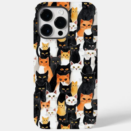 Black White Orange Cats Case_Mate iPhone 14 Pro Max Case