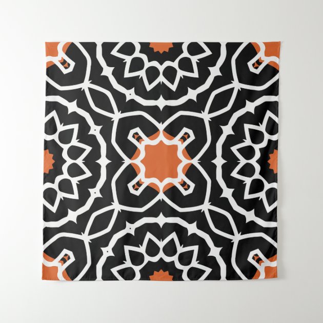 Orange and black discount tapestry