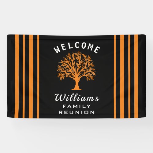 Black White Orange Road Trip Family Reunion Tree