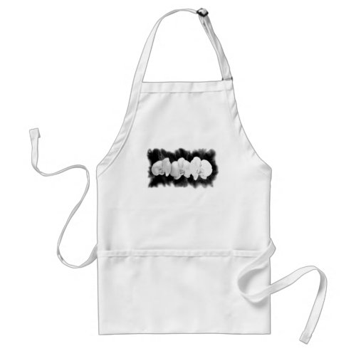 Black White Orchid painting tropical floral   Adult Apron