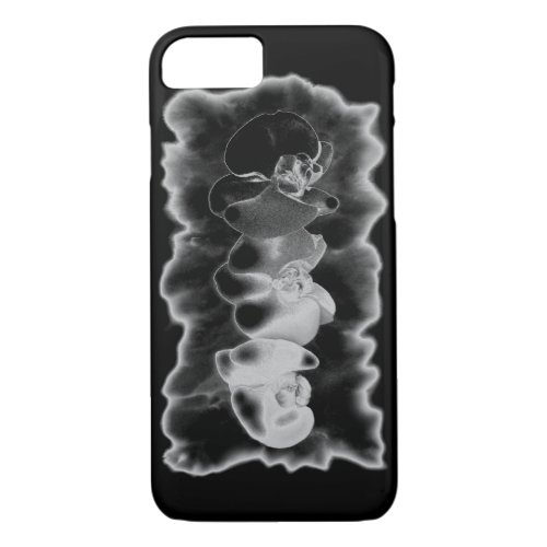 Black White Orchid painting tropical floral   iPhone 87 Case