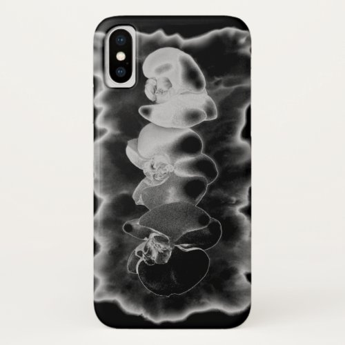 Black White Orchid painting tropical floral iPhone X Case