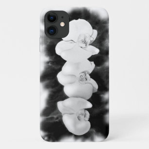 Black White Orchid painting tropical floral iPhone 11 Case