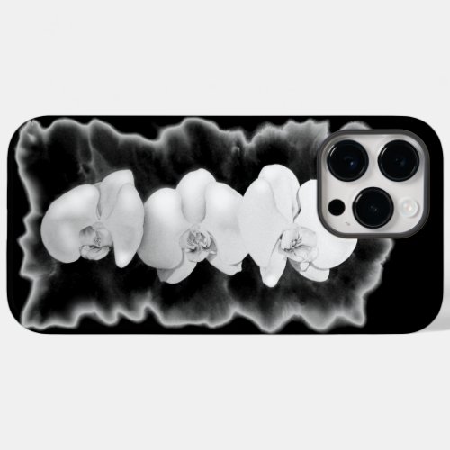 Black White Orchid painting tropical floral   Case_Mate iPhone 14 Pro Max Case