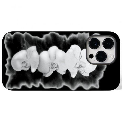 Black White Orchid painting tropical floral   Case-Mate iPhone 14 Pro Max Case