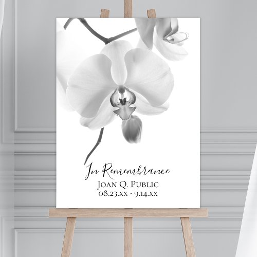 Black White Orchids on Stem Celebration of Life Foam Board